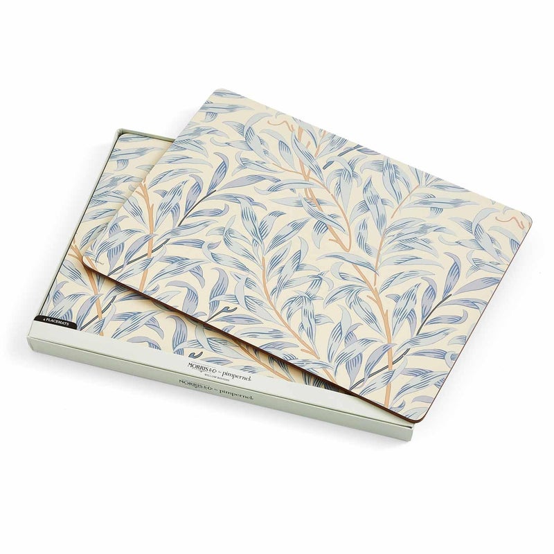 Pimpernel Morris & Co Willow Bough Blue Placemats, Set of 4 - Soft Blue Botanical Mats with Cork Backing for Dining Table Decor & Modern Tableware Accent for Everyday Meals at Home & Restaurants Use - Image 3